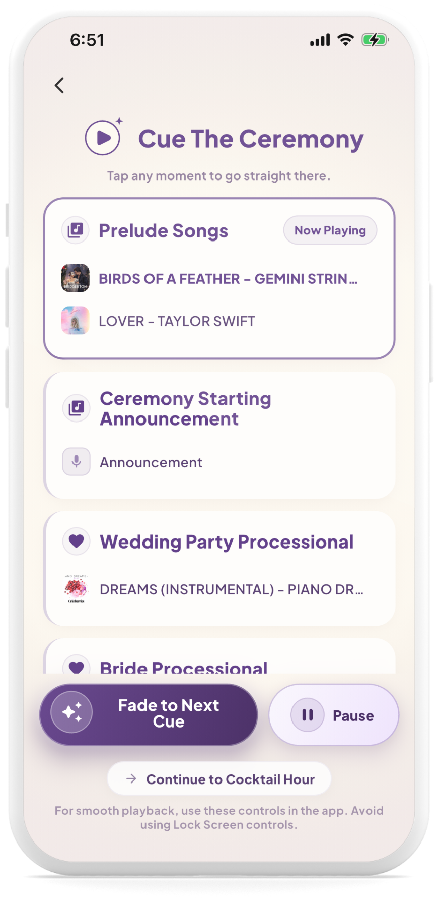 Cue the Moment app: Press Play or Choose a Helper